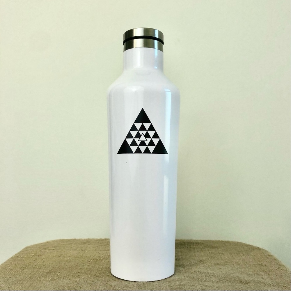 Corkcicle Black White Silver Water Bottle Canteen Cold Hot 16oz Triple Insulated - Picture 3 of 16